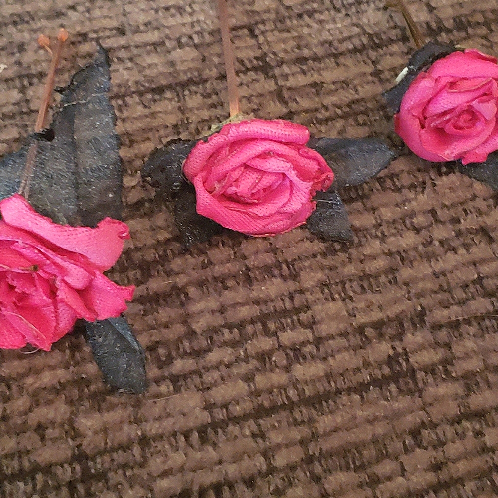 Set of 3 boho rose Bobby pins